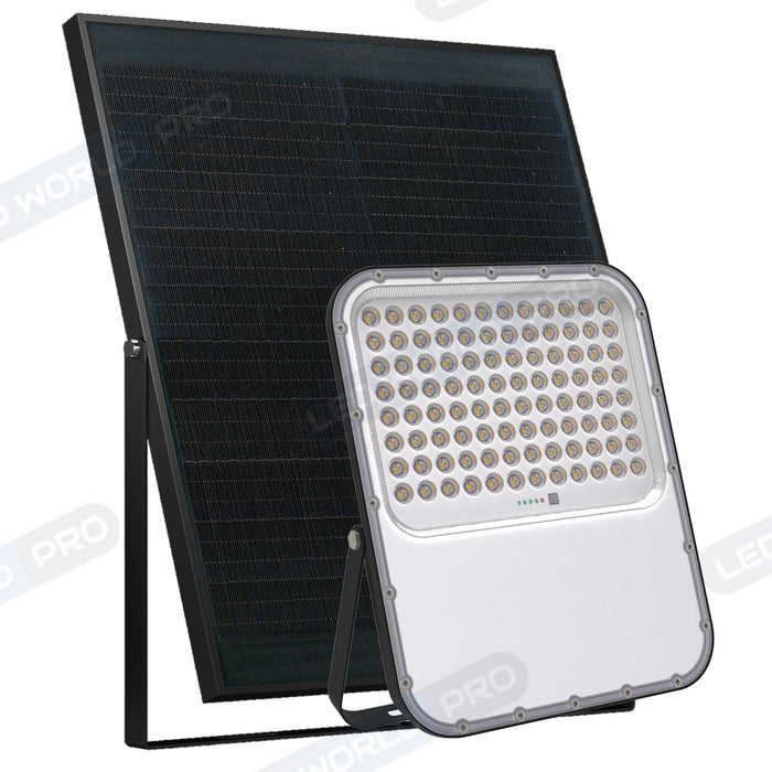Pack lampadaire solaire complet 6 mètres : Projecteur LED solaire - Série BIG BOY V3 - 700 Watts - 4200 Lumens - 4000k + Mât STANDARD 6 mètres + Tête de mât rectangulaire