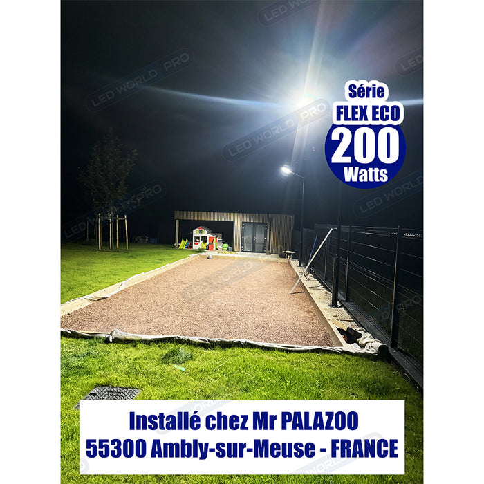 Pack de 2x Lampes de rue filaire - Série FLEX ECO - 200 Watts - 24 000 Lumens - 120 Lumens/Watt - Angle 120 x 60° - IP66 - IK08 - 715 x 230 x 80mm - Tube d'insertion 60mm - 6000k