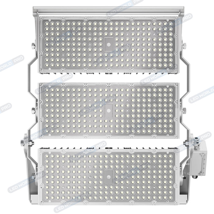 Pack de 4x Projecteurs hautes puissances LED de stade filaire - Série EVOLUTION V2 - 1800 Watts - 306 000 Lumens - 170 Lumens/Watt - Angle 20° / 30° / 60° / 90° / MBP20 / MLP30 / MBP45 / MBP70 au choix - 3000K à 6500K - Visière en option - Garantie 5 ans