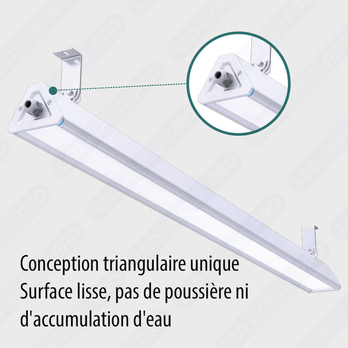 Pack de 4x Lampes industrielles linéaires - Série LINEAR V2 - 150 Watts - 24 000 Lumens - 160 Lumens/watt - Angle 30x90°  - IP66 - 90 x 11 x 8 cm - Transformateur SOSEN - Branchement en Série Possible - 5000K - Accessoires inclus - Garantie 5 ans