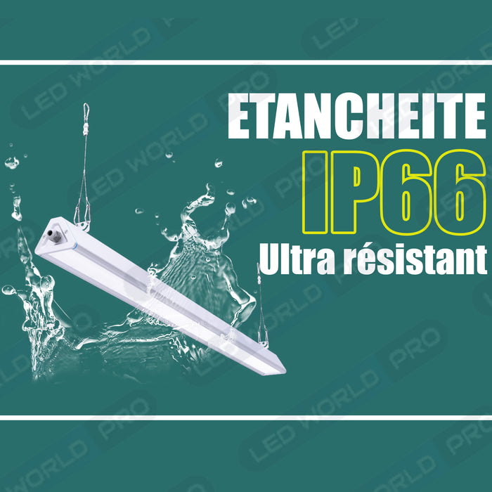 Pack de 4x Lampes industrielles linéaires - Série LINEAR V2 - 200 Watts - 32 000 Lumens - 160 Lumens/watt - Angle 30x90°  - IP66 - 120 x 11 x 8 cm - Transformateur SOSEN - Branchement en Série Possible - 4000K - Accessoires inclus - Garantie 5 ans