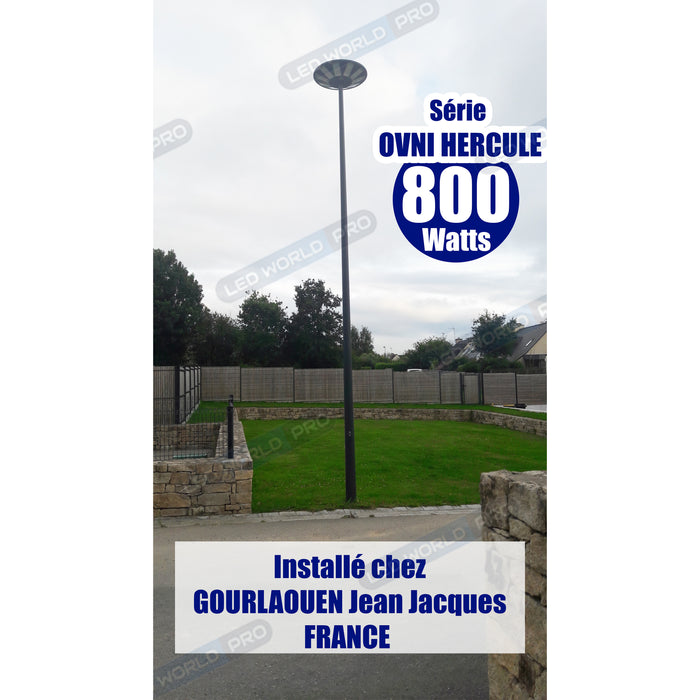 Pack de 2x Lampes solaires pour extérieur - Série OVNI - Version HERCULE 800 - 2700 Lumens - Angle 360° - IP65 - Lampe 745 x 135 mm - Panneau 625 x 345 mm - Diamètre tube d'insertion  60 - 76 mm - Détecteur PIR – Capteur crépusculaire - 6000k