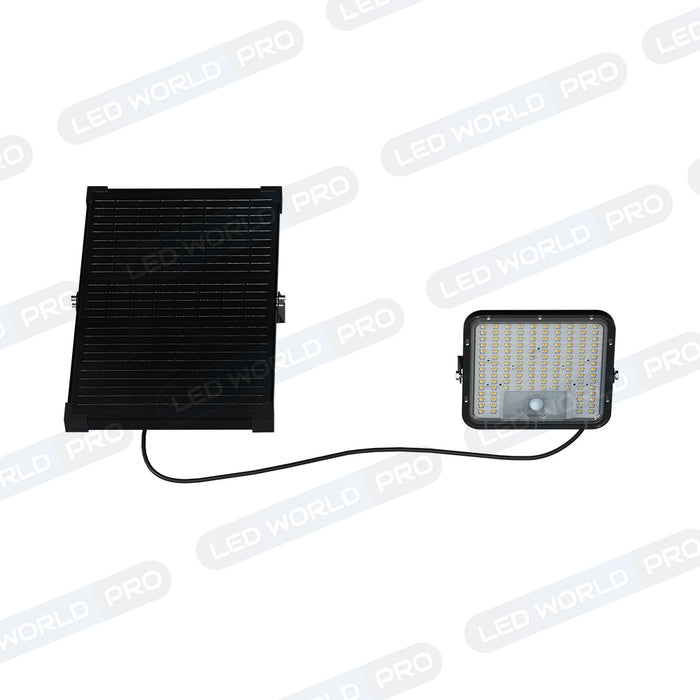 Pack de 8x Projecteurs LED solaire - Série SECURITY 600 - 600 Watts - 9600 Lumens - Angle 120*60° - IP65 - Lampe 26 x 25 x 6 cm - Panneau solaire MONOCRISTALLIN 37 x 26 x 2 cm - Avec détecteur de mouvement - Télécommande - 4000k/6000k - Garantie 3 ans