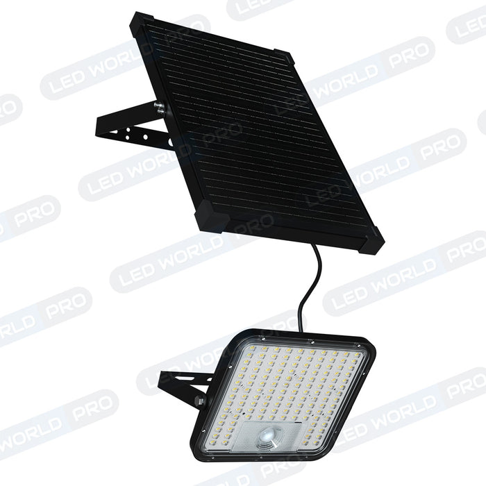 Pack de 8x Projecteurs LED solaire - Série SECURITY 600 - 600 Watts - 9600 Lumens - Angle 120*60° - IP65 - Lampe 26 x 25 x 6 cm - Panneau solaire MONOCRISTALLIN 37 x 26 x 2 cm - Avec détecteur de mouvement - Télécommande - 4000k/6000k - Garantie 3 ans