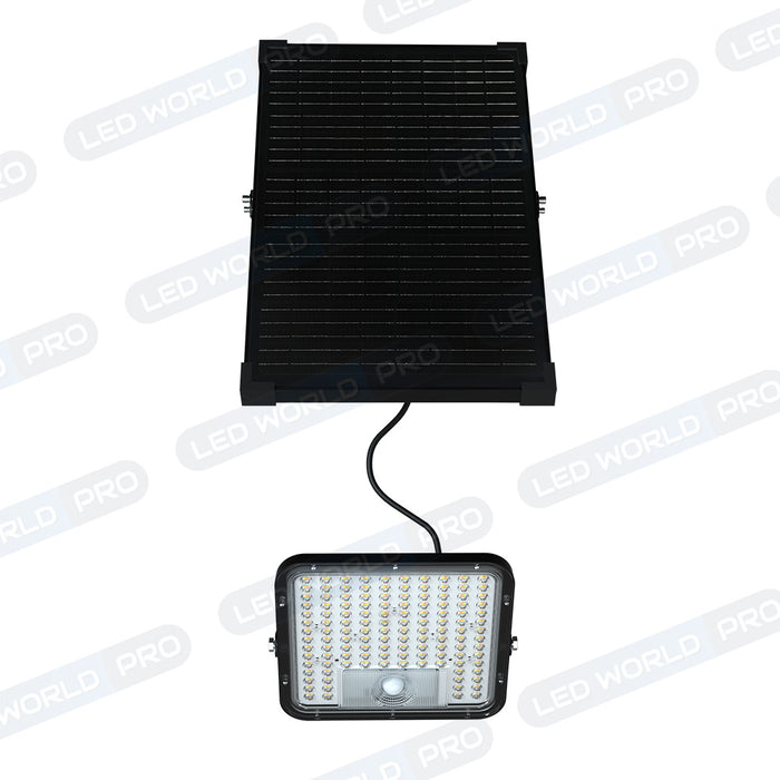 Pack de 8x Projecteurs LED solaire - Série SECURITY 600 - 600 Watts - 9600 Lumens - Angle 120*60° - IP65 - Lampe 26 x 25 x 6 cm - Panneau solaire MONOCRISTALLIN 37 x 26 x 2 cm - Avec détecteur de mouvement - Télécommande - 4000k/6000k - Garantie 3 ans