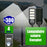 Pack lampadaire solaire complet 4 mètres : Double Luminaire LED pour Candélabre - Série VIEW V2 - 300 Watts - 2300 Lumens - 6000k + Mât STANDARD 4 mètres + 2x Adaptateurs 60/50 - ajustables + Adaptateur double tête de mât en ligne ou perpendiculaire