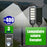 Pack lampadaire solaire complet 3 mètres : Double Luminaire LED pour Candélabre - Série VIEW V2 - 400 Watts - 2300 Lumens - 6000k + Mât STANDARD 3 mètres + 2x Adaptateurs 60/50 - ajustables + Adaptateur double tête de mât en ligne ou perpendiculaire