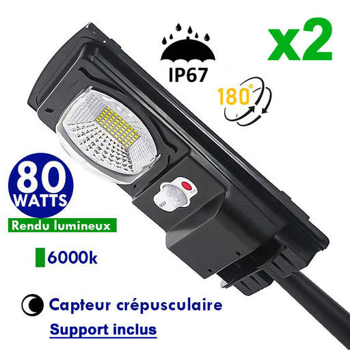 Projecteur LED solaire - Série WARRIOR - 100 Watts - Angle 120° - LampLED  World PRO