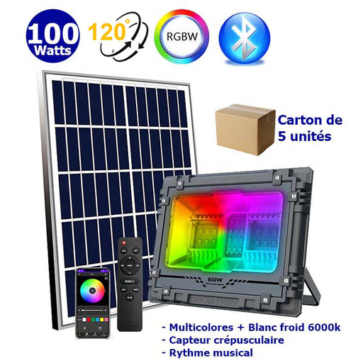 Projecteur LED solaire - Série WARRIOR RGBW (Multicolores + Blanc froiLED  World PRO
